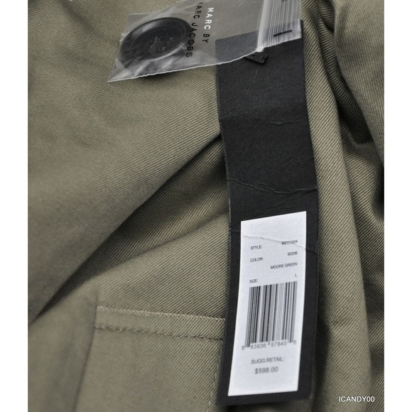 Marc Jacobs Men's Cotton Twill Coat Jacket M2111504 Moore Green L Nwt $598 - Picture 10 of 10